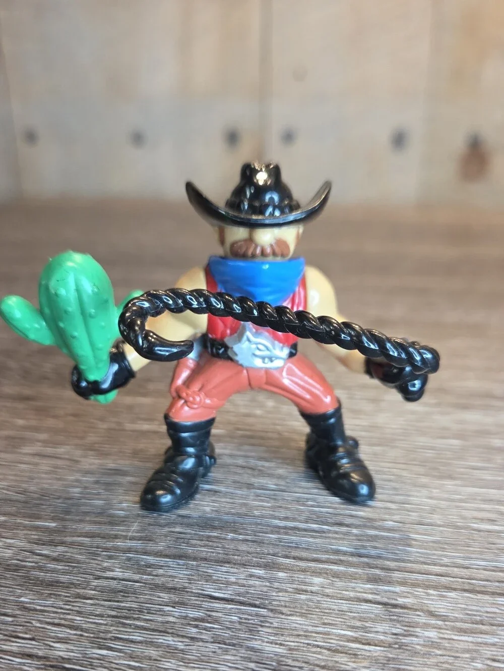 Fisher Price Great Adventure Western Cowboy Robber Bandit Cactus Whip Figure